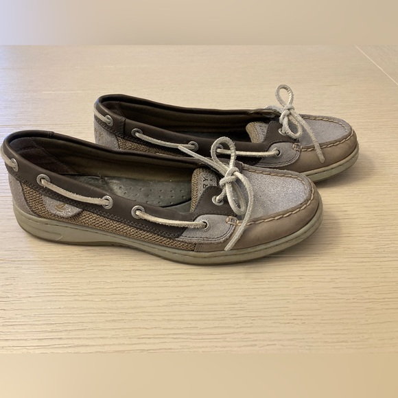 Sperry Top-Sider Women's Angelfish Sparkle Suede 2-Eye Boat Shoe- size 8 1/2 - Picture 3 of 12
